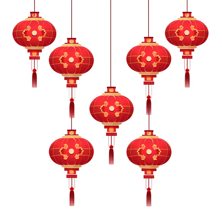 Traditional Red Lanterns for Chinese New Year Celebration