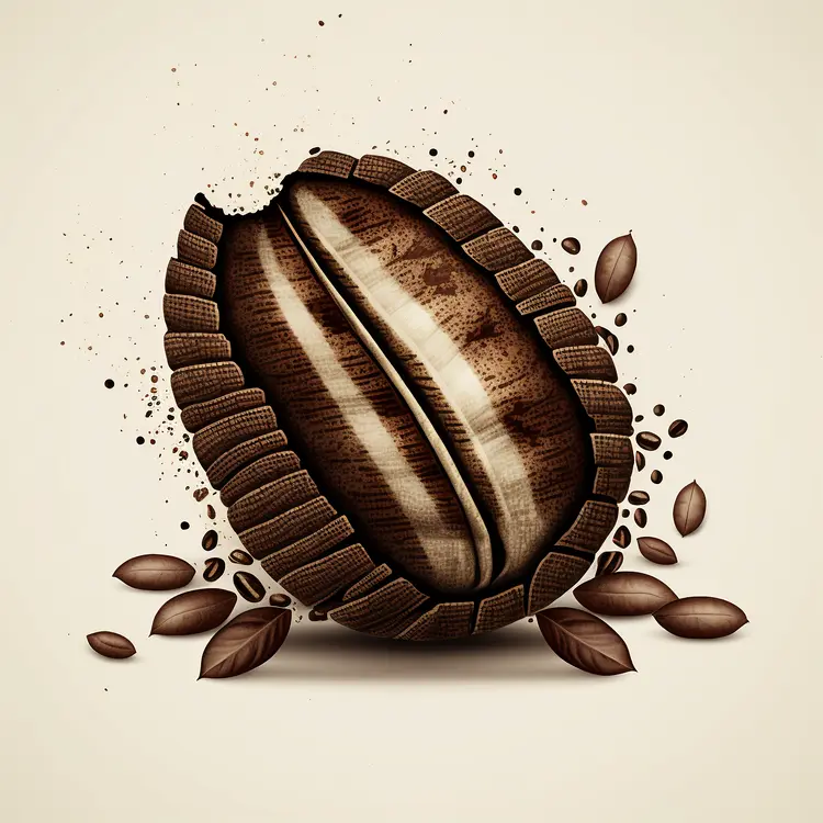 Artistic Illustration of a Coffee Bean