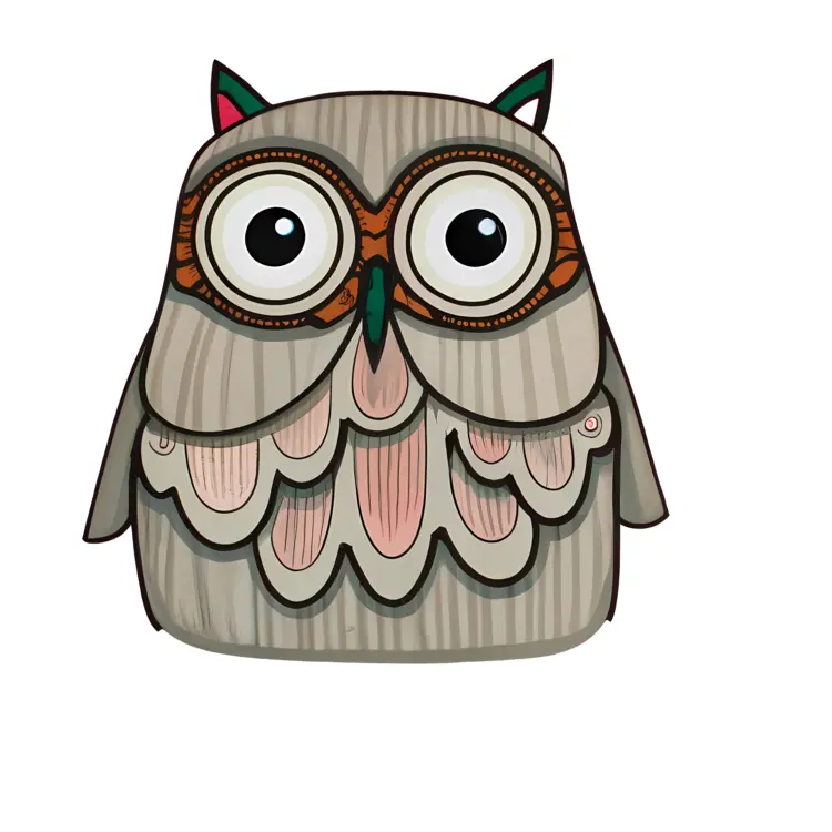Cartoon Owl with Big Eyes