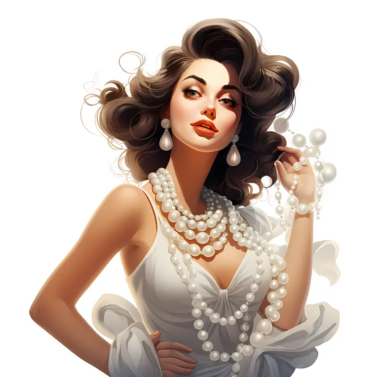 Elegant Woman with Pearls