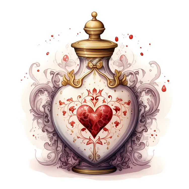 Heart Potion with Ornate Design