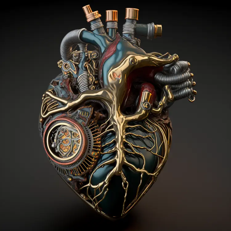 Intricate Steampunk Mechanical Heart