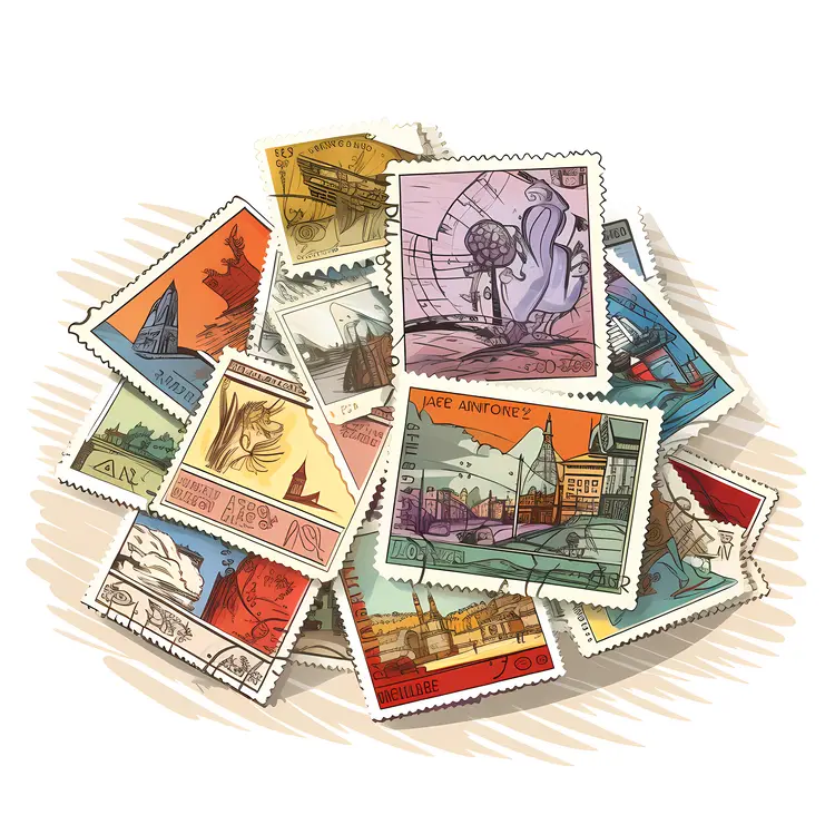 Vintage Postage Stamps Collection