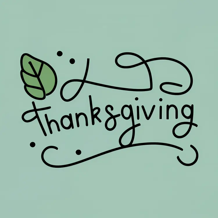 Thanksgiving with Leaf and Dots