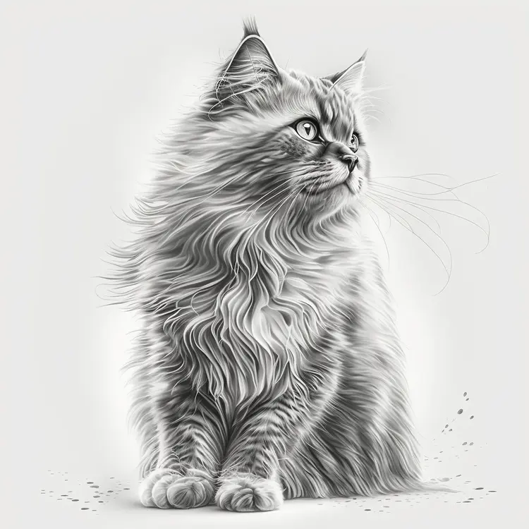 Fluffy Cat Illustration