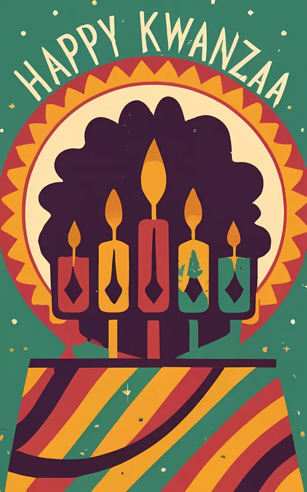 Kwanzaa Candles with Tree