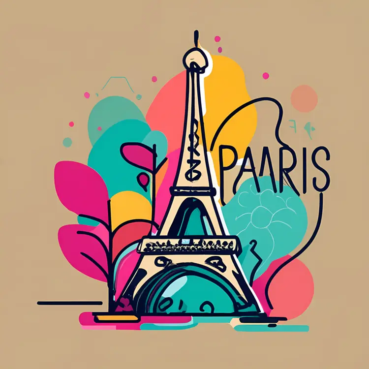 Colorful Eiffel Tower Illustration
