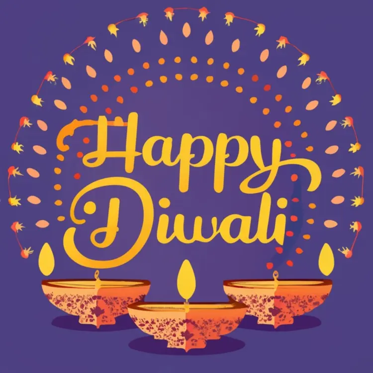 Happy Diwali with Decorative Diyas
