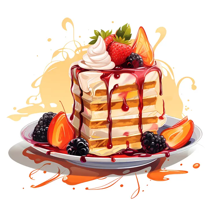 Berry Cake with Fresh Fruits