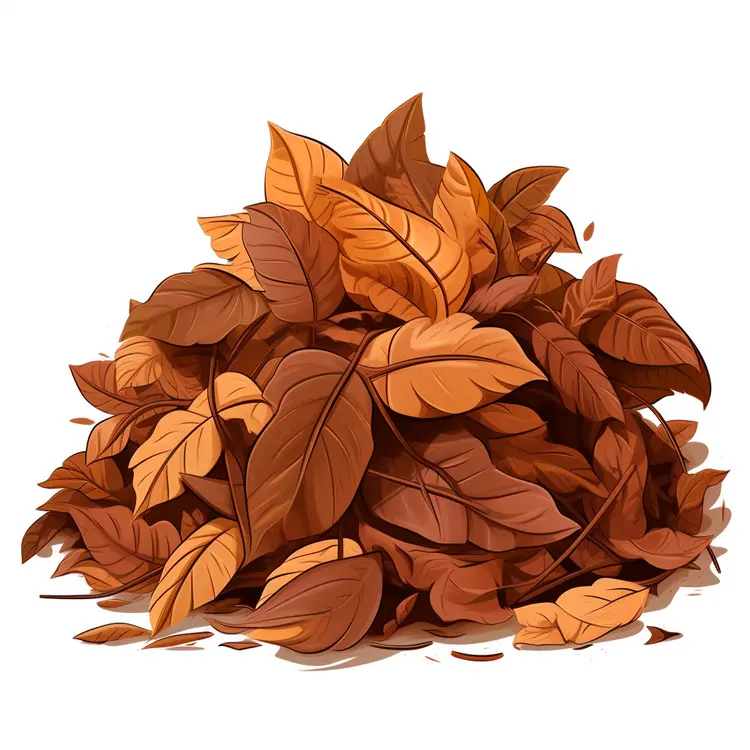 Pile of Brown Autumn Leaves