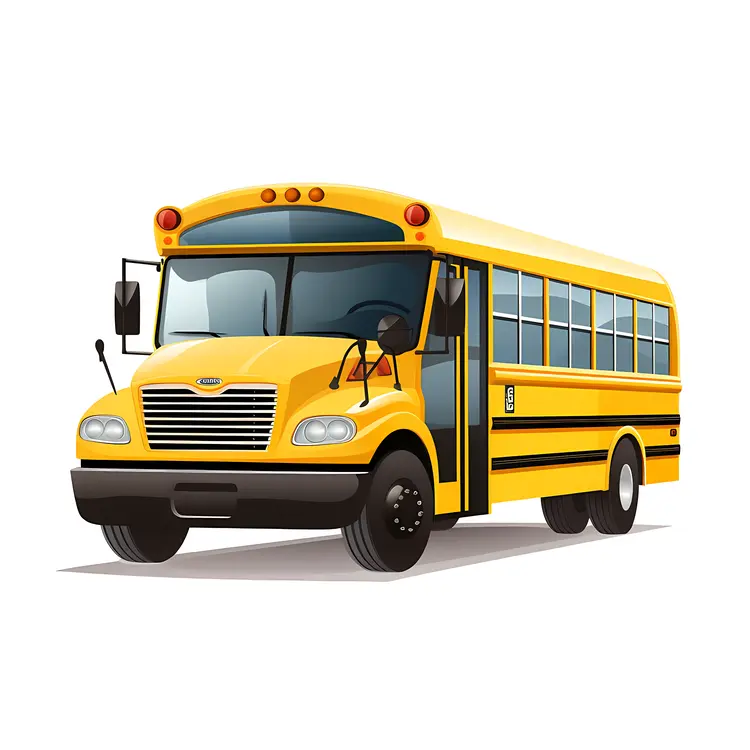 Yellow School Bus Illustration for Back to School Concept