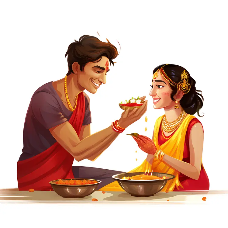 Couple Celebrating Traditional Ritual