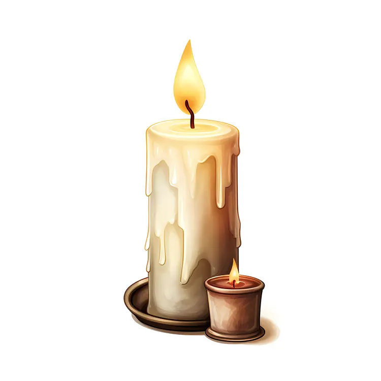 Large Candle with Small Candle