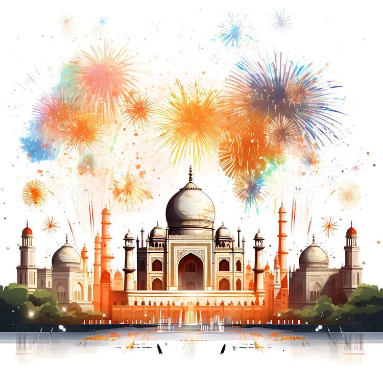 Taj Mahal Celebratory Fireworks