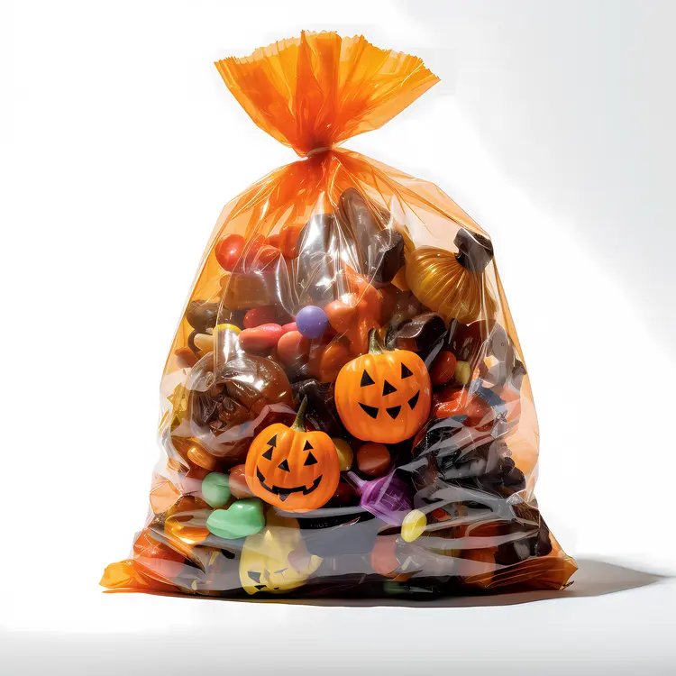 Halloween Candy Bag with Pumpkin Faces