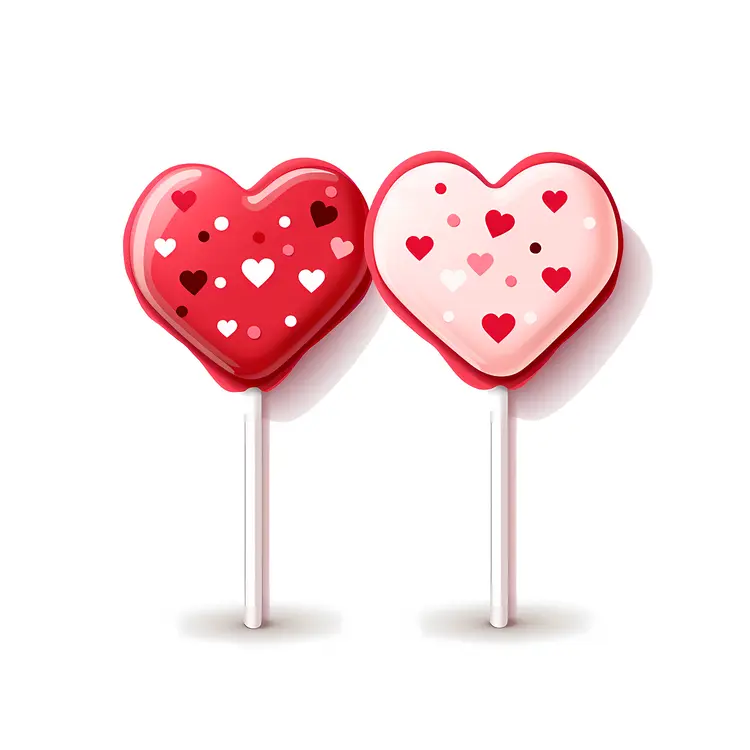 Pair of Heart-shaped Cookies on Sticks