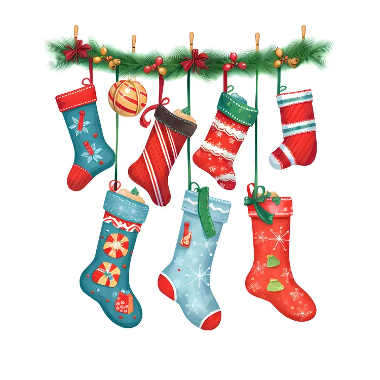 Decorative Christmas Stockings with Ornaments