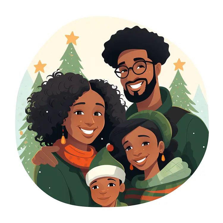Happy Family Celebrating Christmas