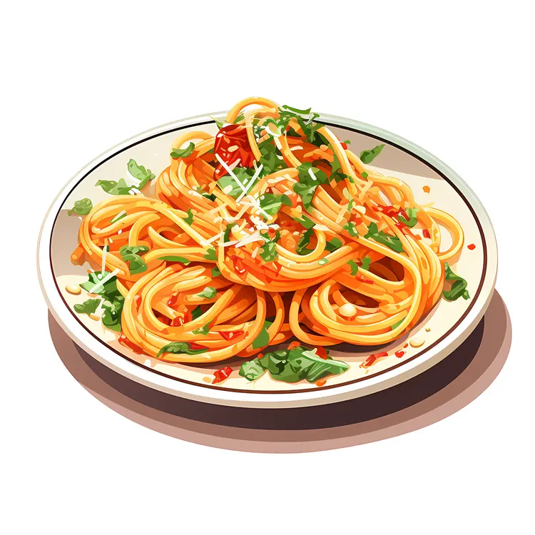 Spaghetti with Fresh Greens and Cheese