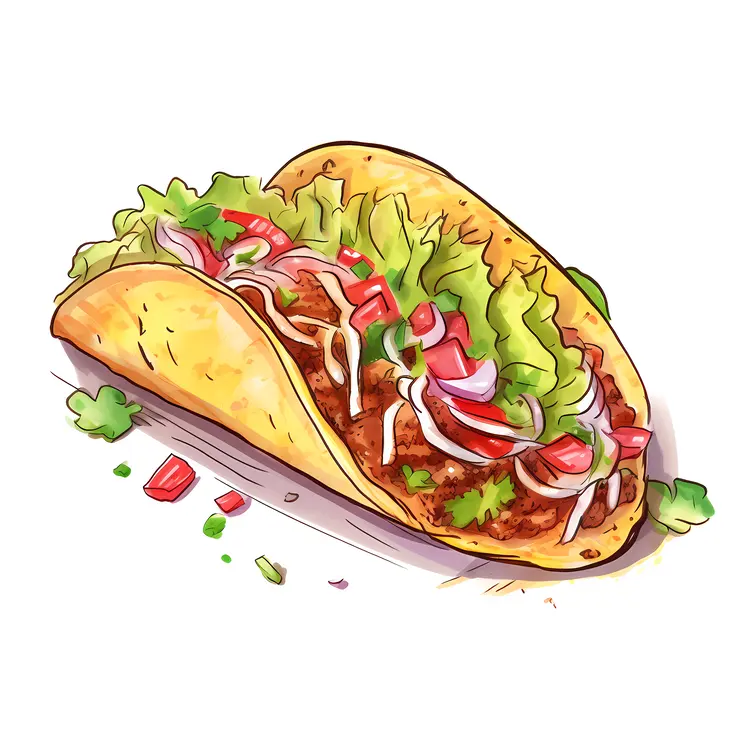 Delicious Taco with Fresh Vegetables