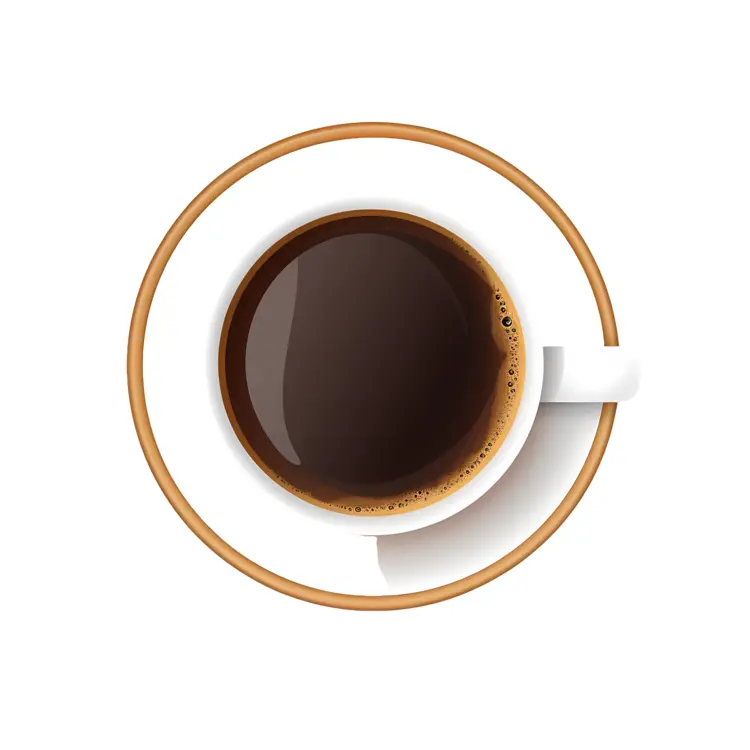 Top View of Coffee Cup with Saucer