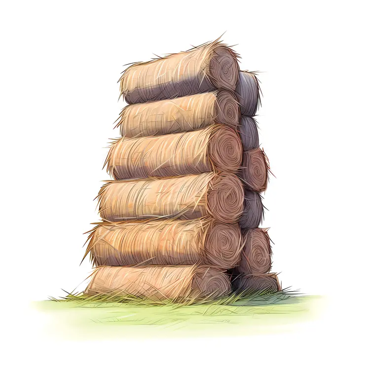 Stack of Hay Bales Illustration