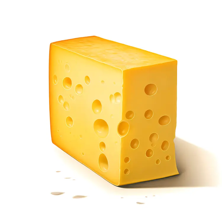 Yellow Cheese Block with Holes