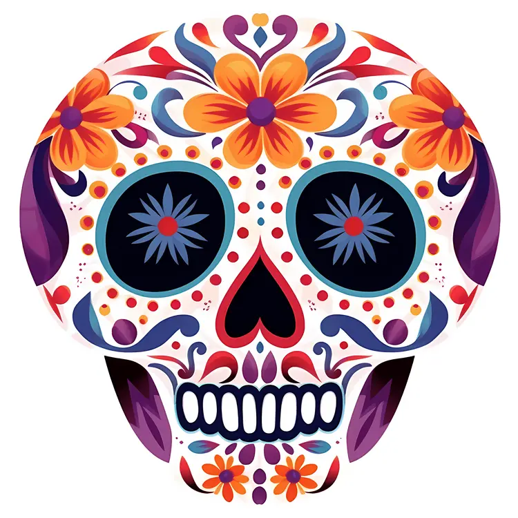 Colorful Sugar Skull for Day of the Dead Celebration