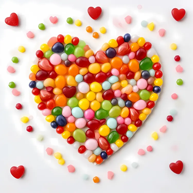 Heart Shape Filled with Colorful Sweets