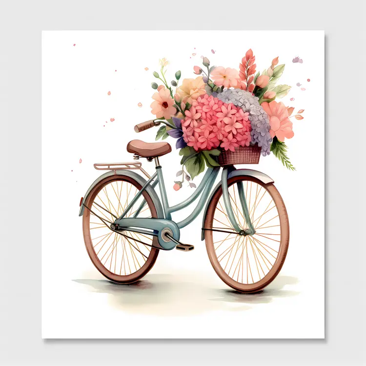 Bicycle with Floral Basket