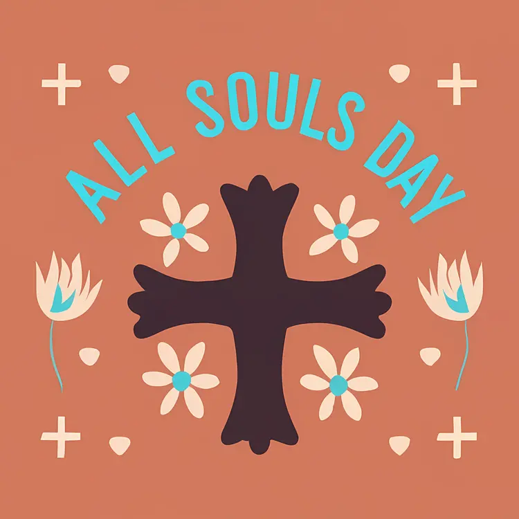Cross and Flowers for All Souls Day