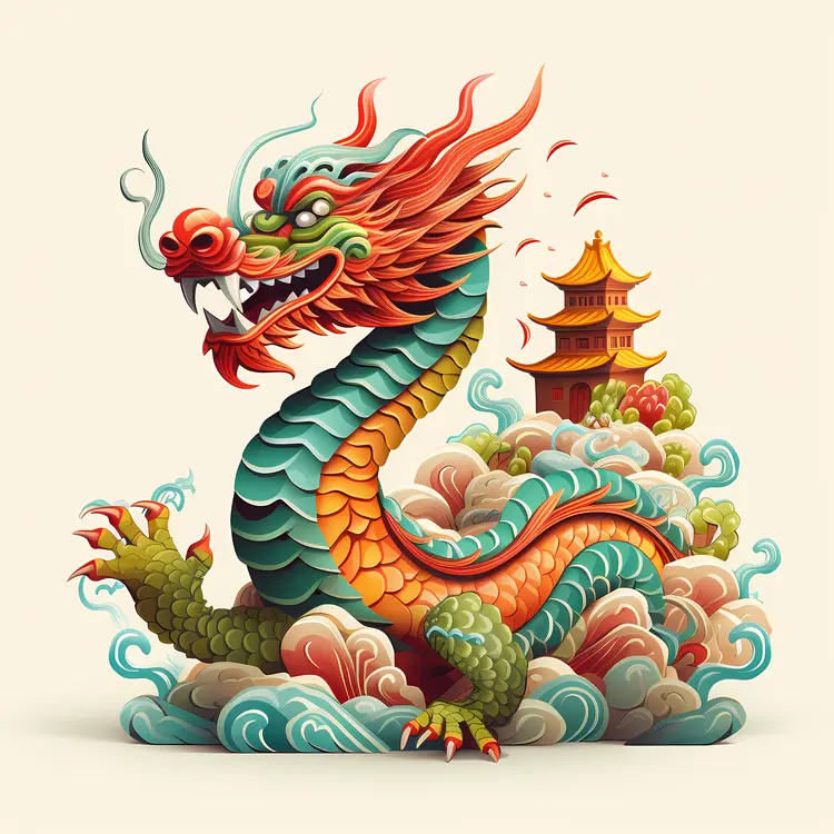 Green Dragon with Scales