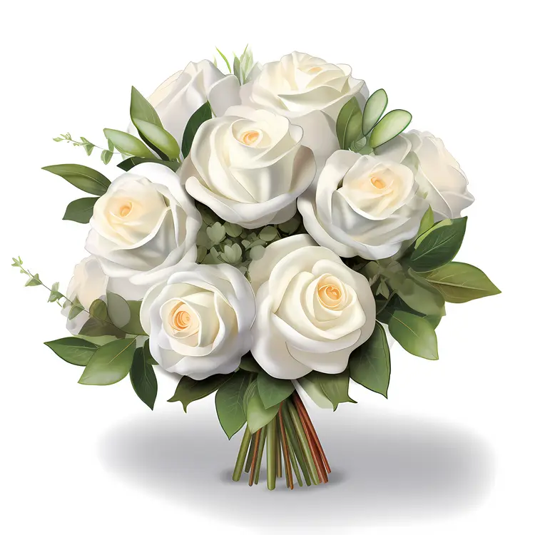 Beautiful White Roses Bouquet