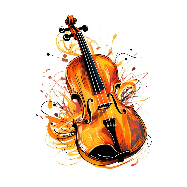 Colorful Violin Illustration