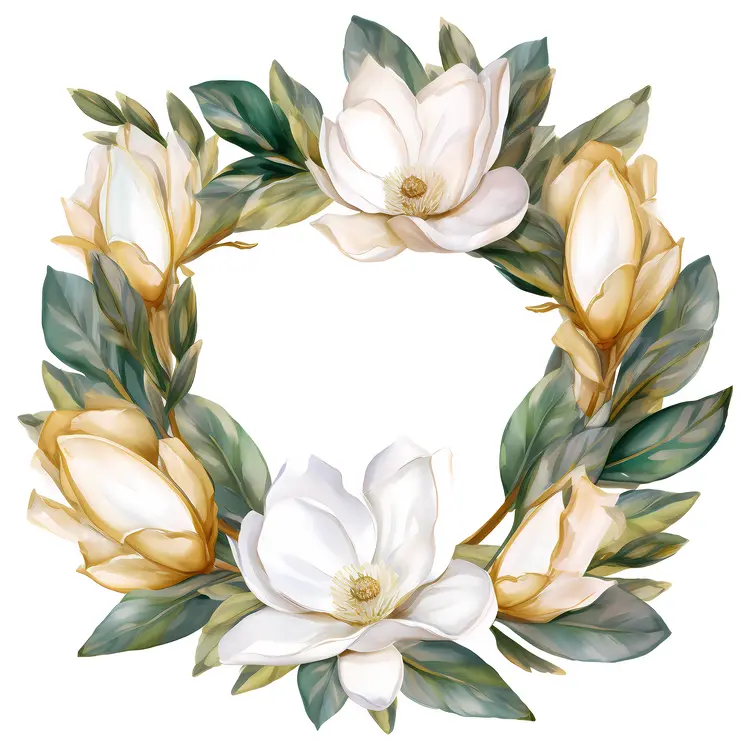 Graceful Floral Wreath with White Blossoms