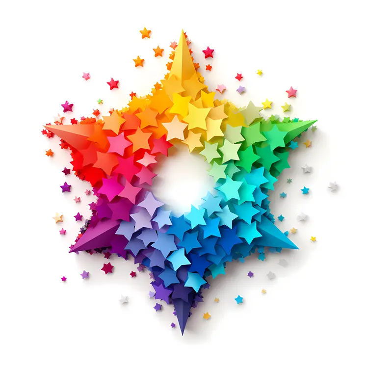 3D Colorful Star Abstract Art
