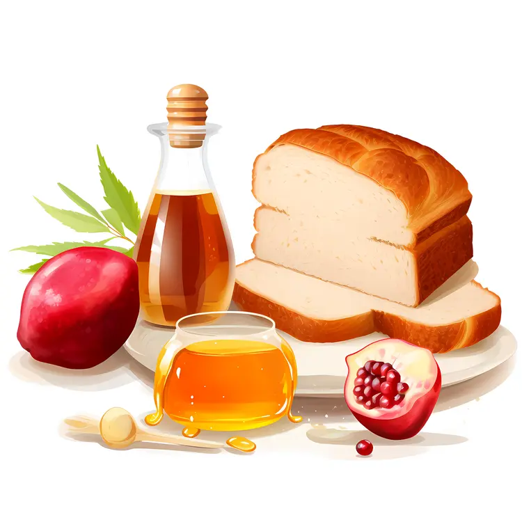 Traditional Rosh Hashanah Bread with Honey and Fruits