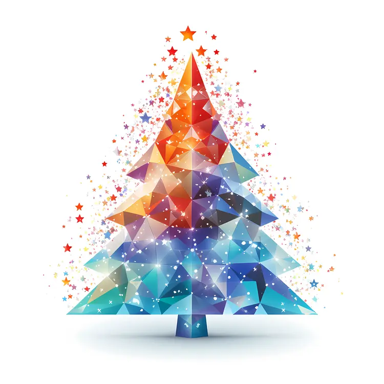 Geometric Colorful Christmas Tree