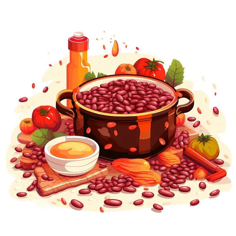 Beans and Vegetables in a Pot