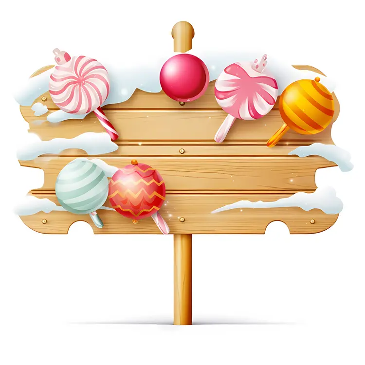 Christmas Wooden Sign with Decorations