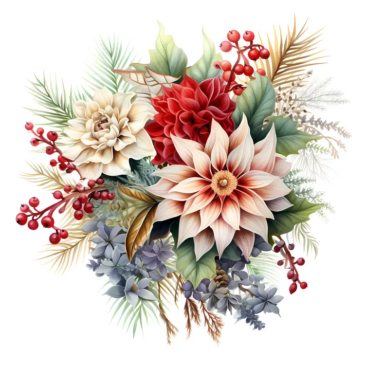 Holiday Red and White Floral Arrangement