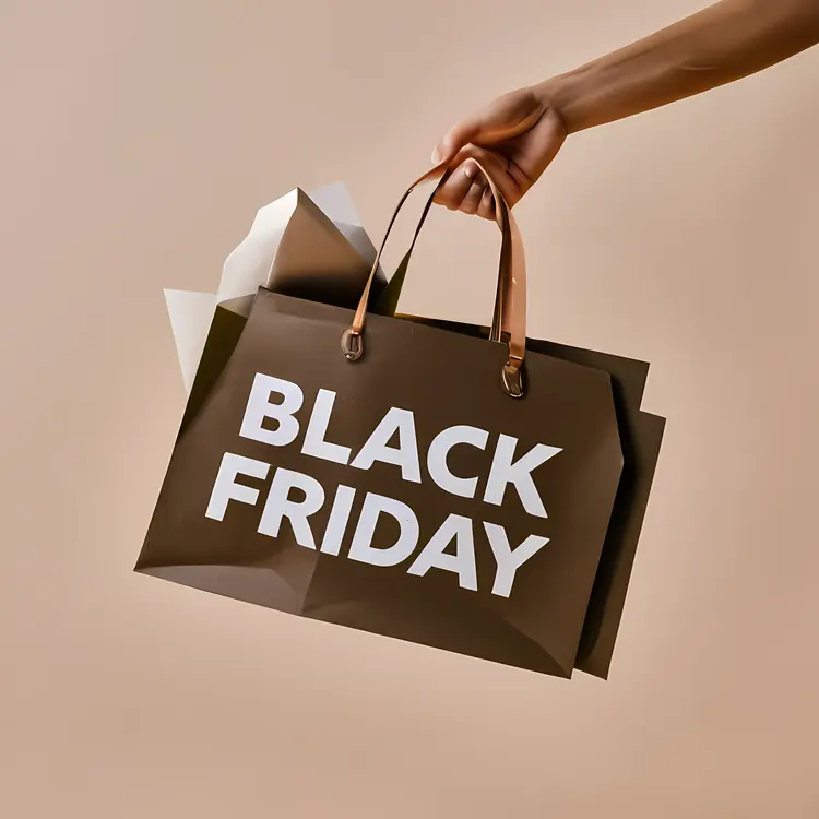 Black Friday Shopping Bags in Hand