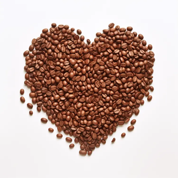 Heart-Shaped Coffee Beans for Valentine's Day
