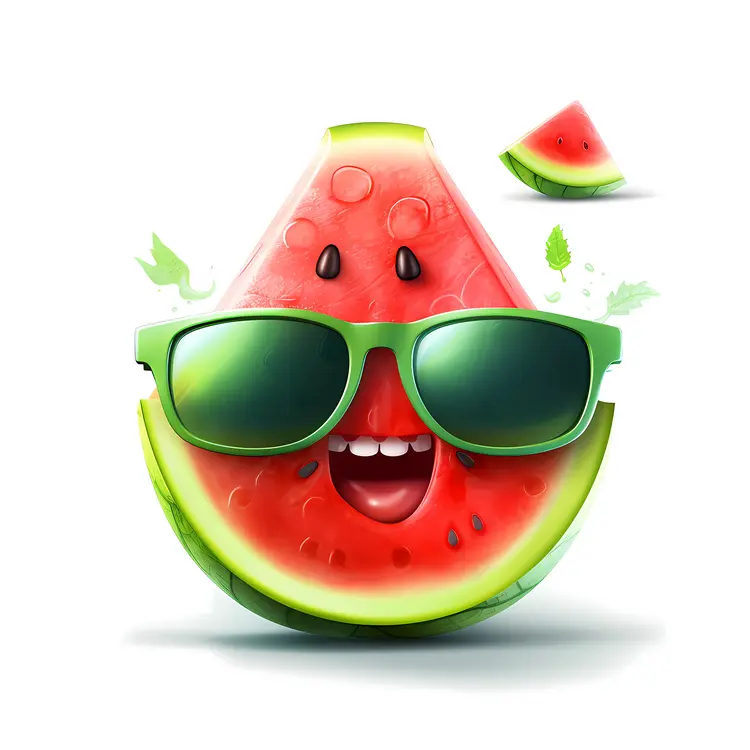 Cool Watermelon Cartoon with Sunglasses