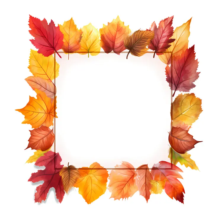Autumn Leaves Frame with Vibrant Colors