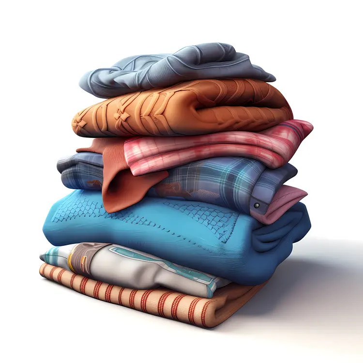 Stack of Colorful Folded Clothes