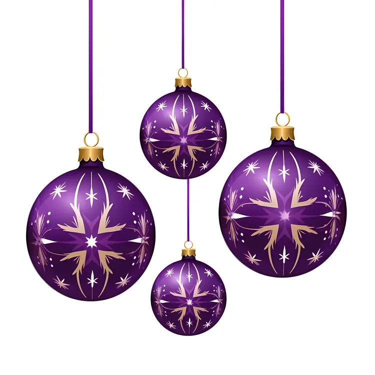 Purple Christmas Ornaments for Festive Decoration