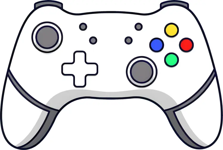 White Game Controller with Colorful Buttons