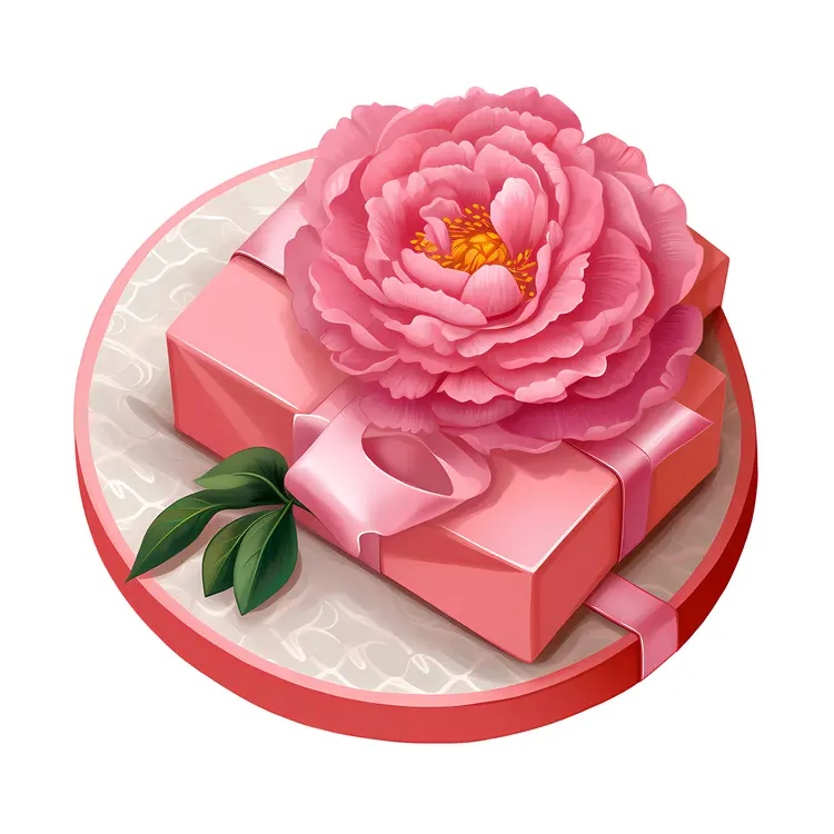 Charming Pink Flower Gift Box with Ribbon
