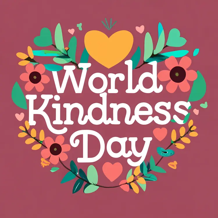 World Kindness Day Floral Heart Design